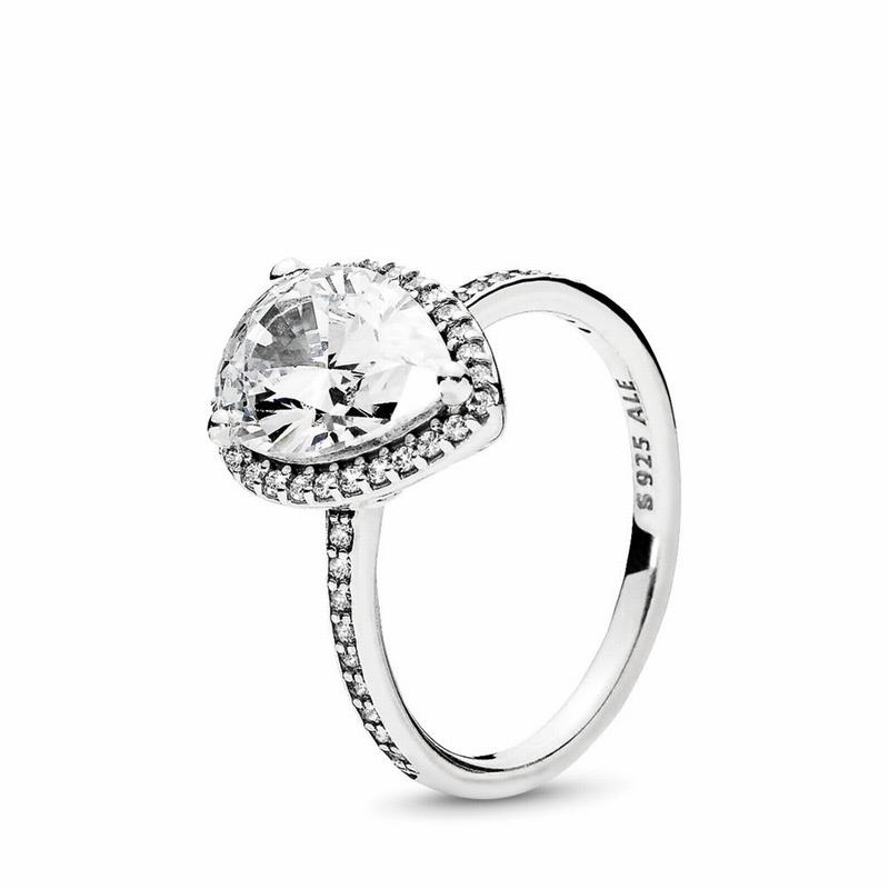 Pandora Sparkling Teardrop Stackable Ring Canada - Sterling Silver (52WOMECIT)